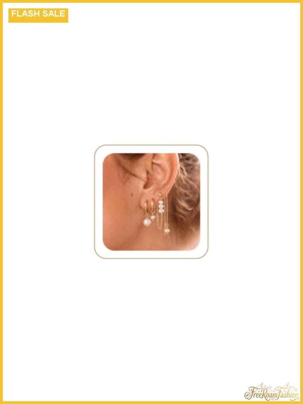 14K Gold Plated Pearl Earring Stack Set 4 Pairs Hypoallergenic Studs Drops